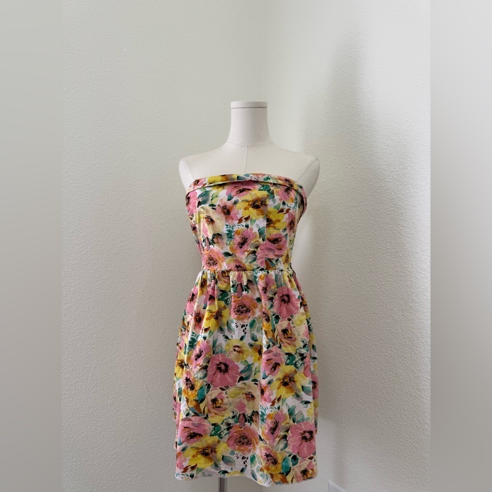 Vintage 2000’s Ruby Rox Floral Patterned Strapless Mini Dress Women’s Size XS/S